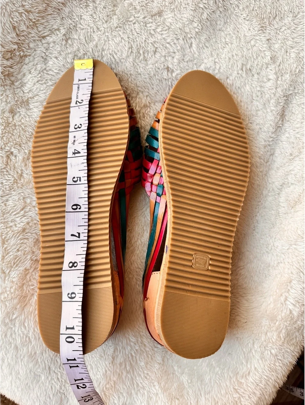 D’Sandy Mexican Leather Huarache Sandals – Multicolor Woven - size 10.5